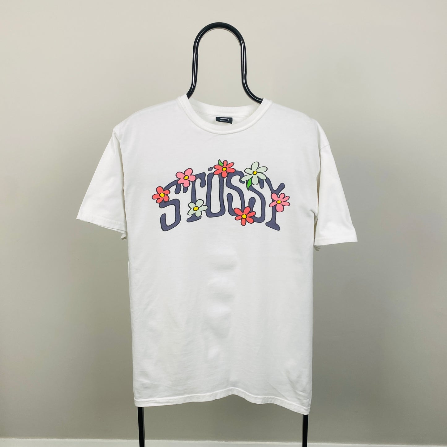 00s Stussy Flowers T-Shirt White Medium