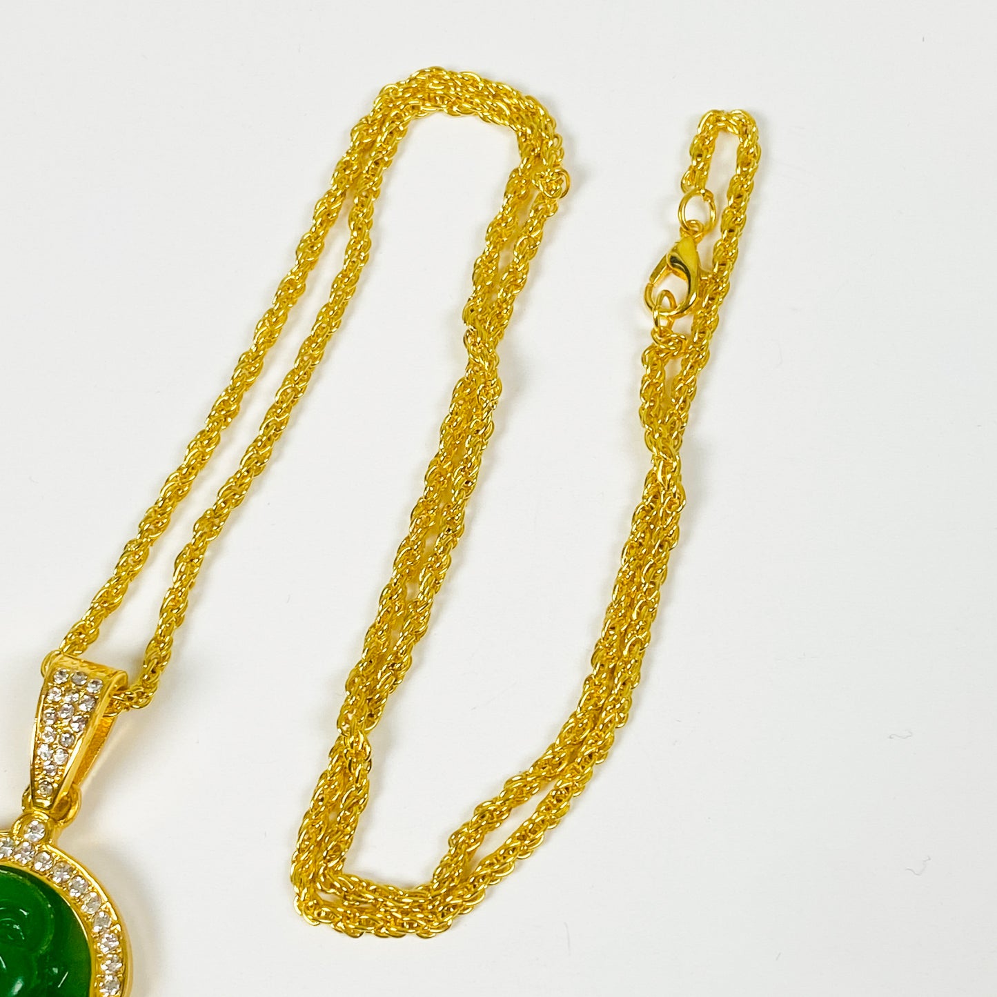 Vintage Buddha Necklace Chain Gold
