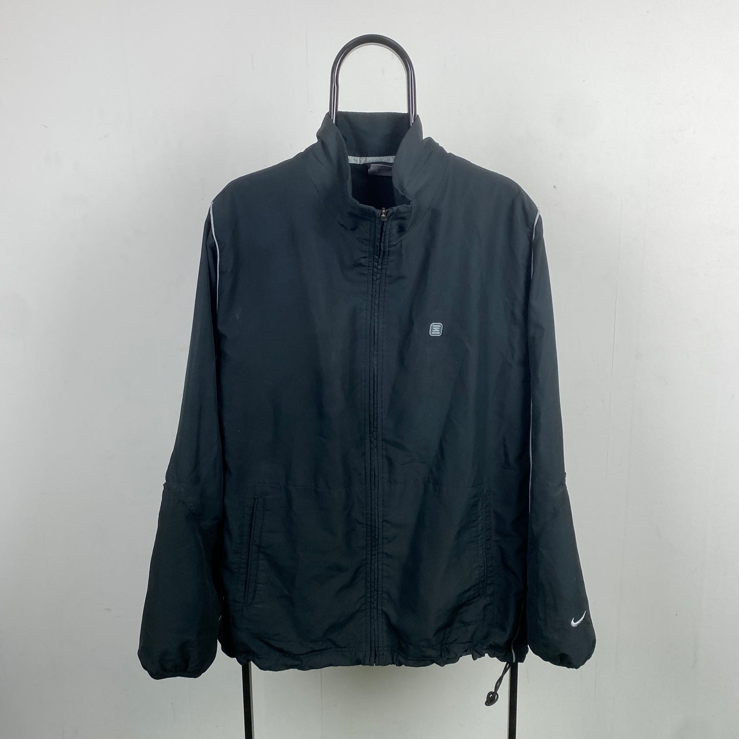00s Nike Shox Piping Windbreaker Jacket Black Large