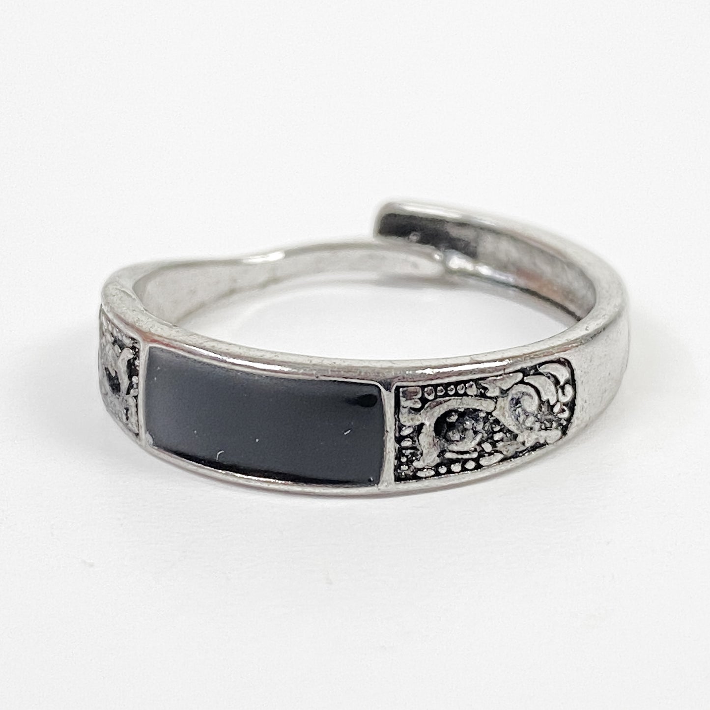 Vintage Retro Adjustable Band Ring Silver
