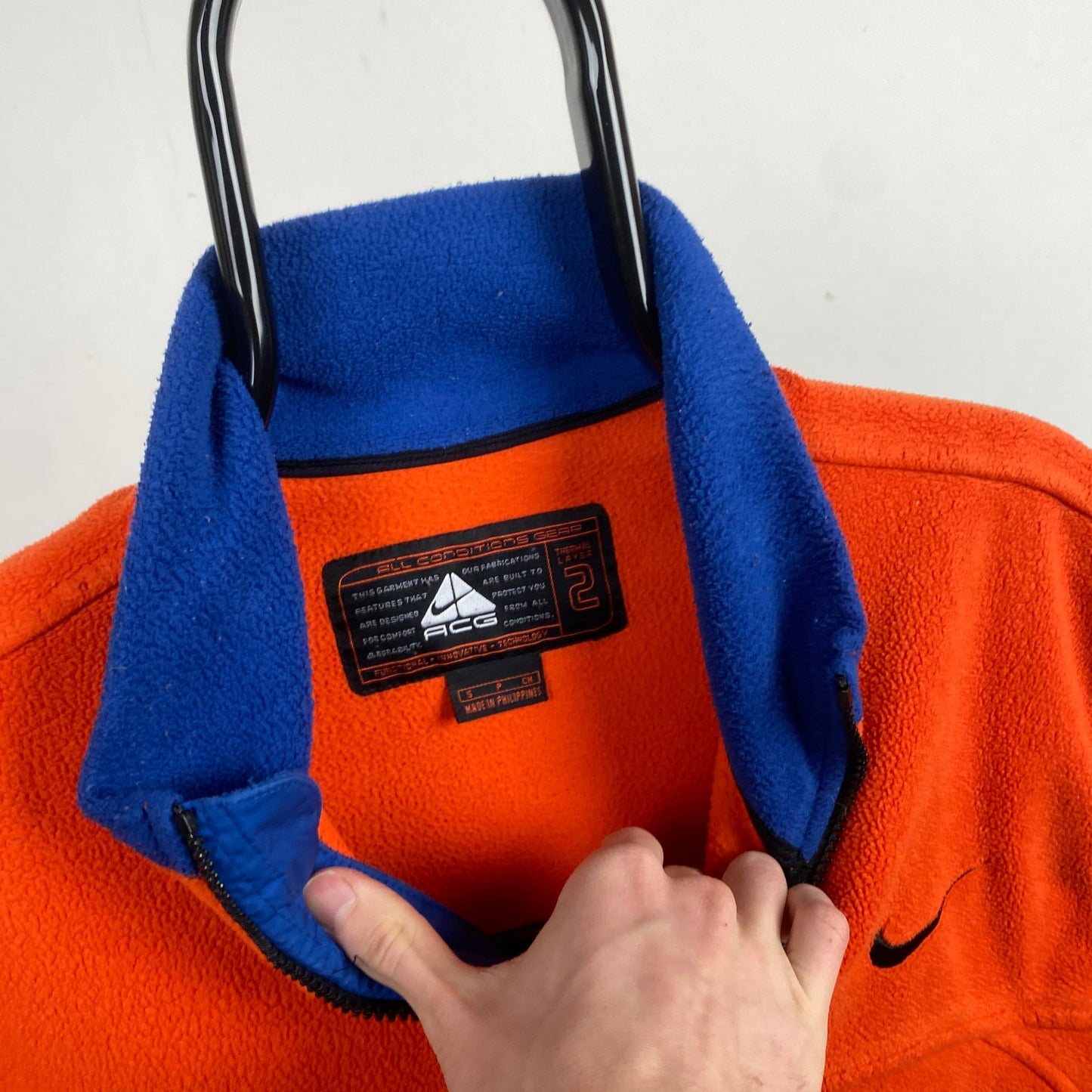 90s Nike ACG Fleece Sweatshirt Orange Medium/Small