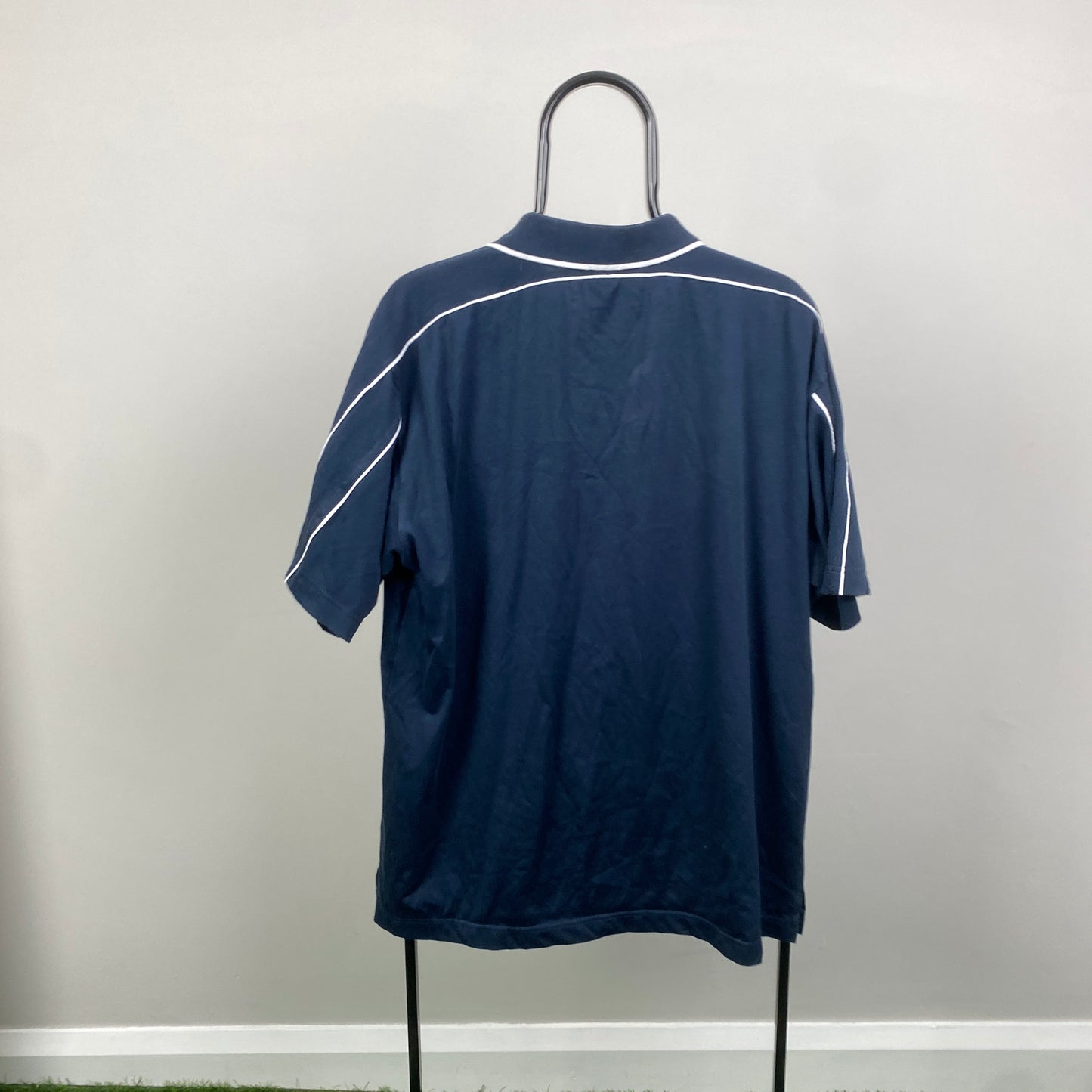 00s Nike Court Polo Shirt T-Shirt Blue XL