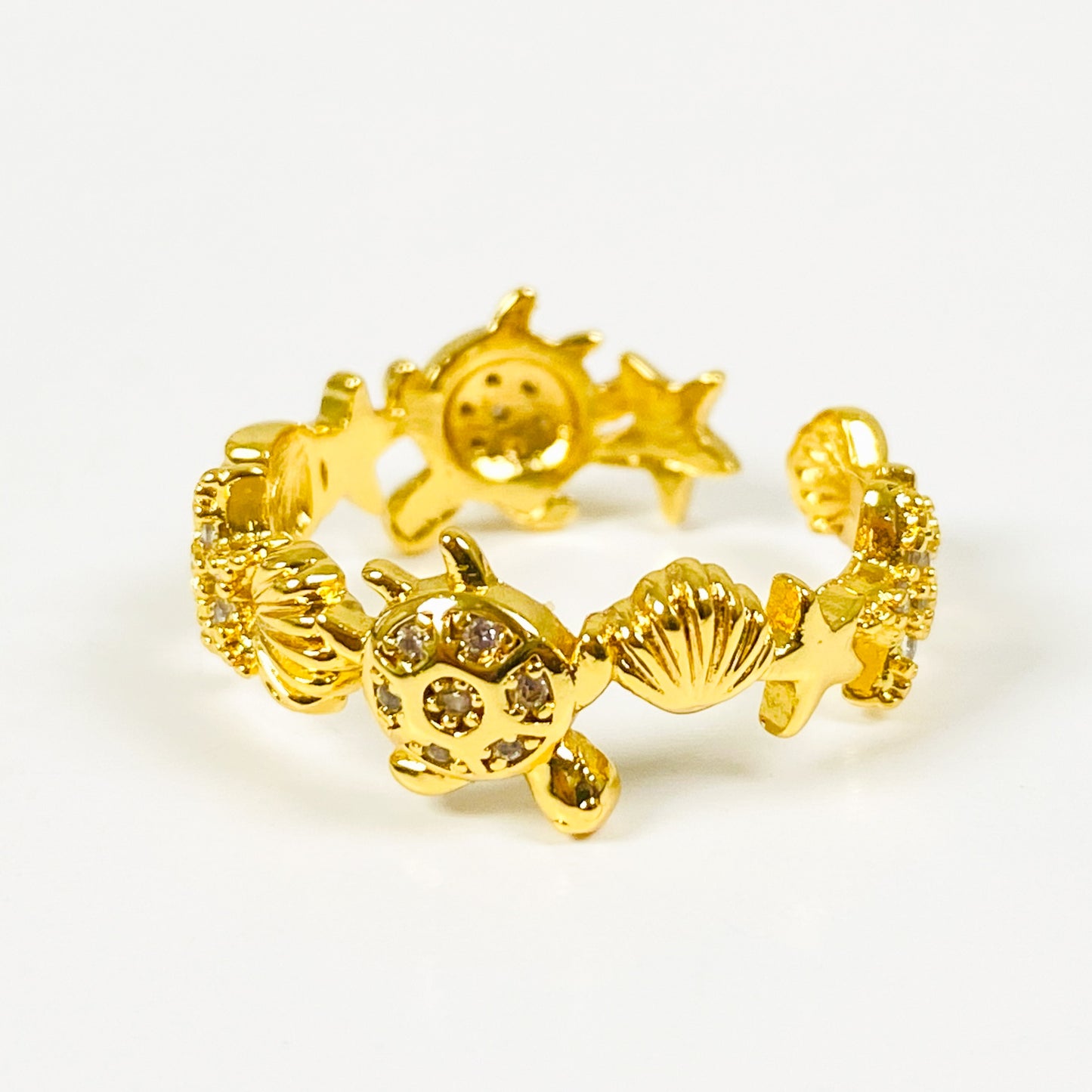 Vintage Adjustable Beach Ring Gold
