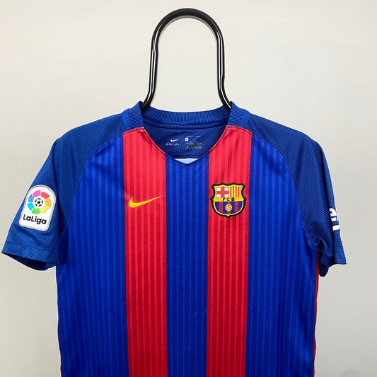 00s Nike Barcelona Football Shirt T-Shirt Blue Small / Kids XL