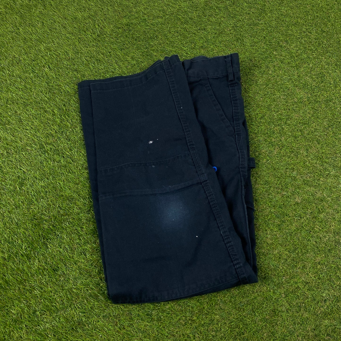 Retro Dickies Cargo Trousers Joggers Blue Small