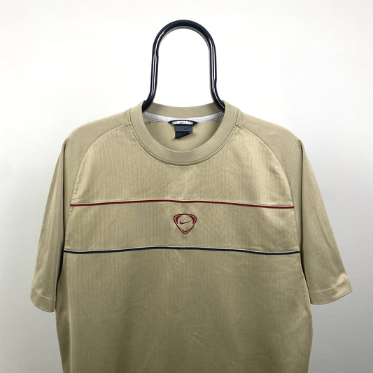00s Nike Football Shirt T-Shirt Brown Large