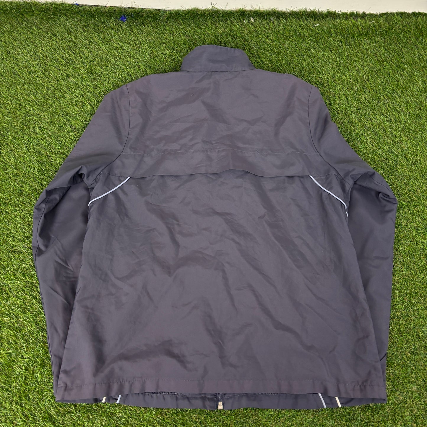 00s Nike Court Piping Windbreaker Jacket + Joggers Set Blue Medium