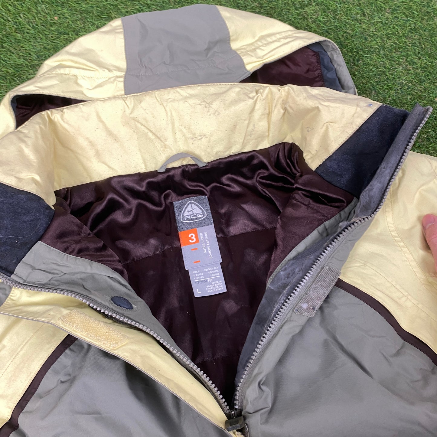 00s Nike ACG Snow Suit Ski Jacket + Salopettes Joggers Set Yellow Large