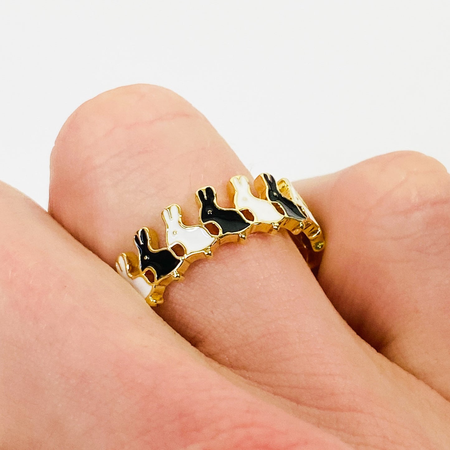 Retro Adjustable Rabbit Ring Gold