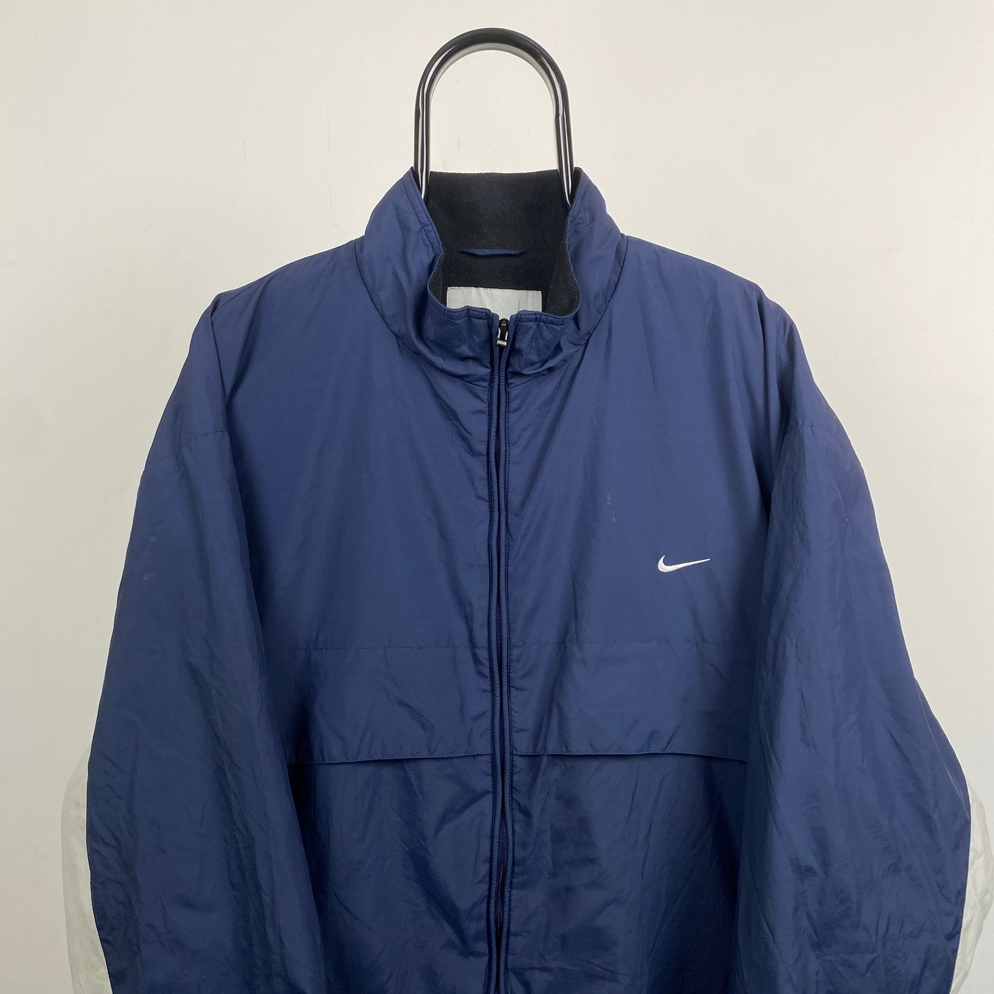 00s Nike Fleece Lined Puffer Coat Jacket Blue XXL