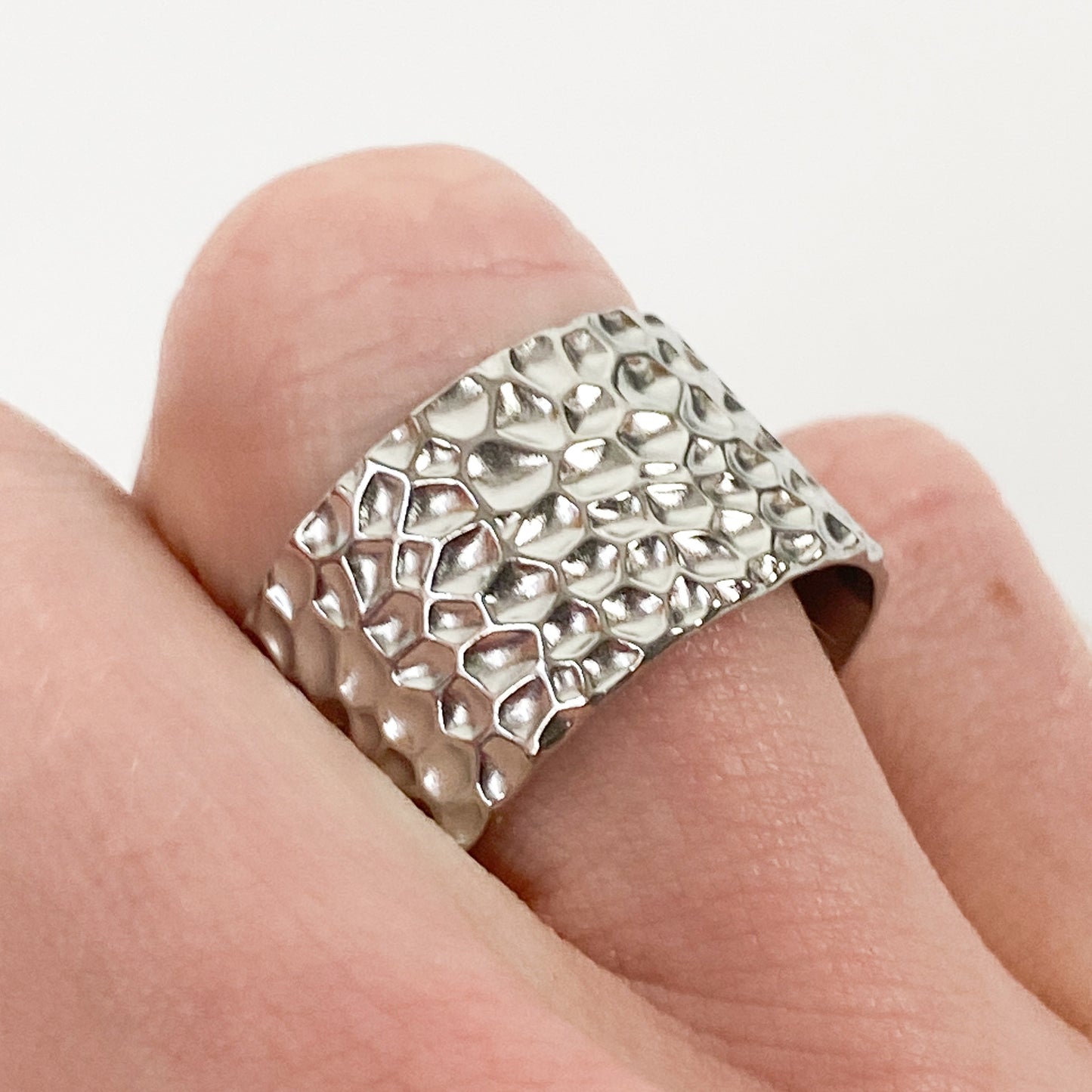 Vintage Retro Adjustable Dent Ring Silver