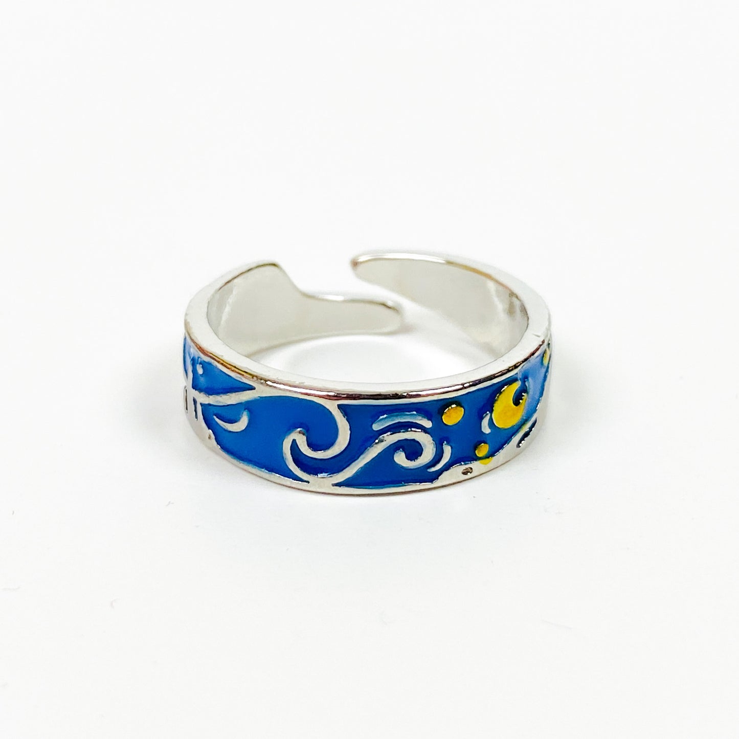 Vintage Retro Adjustable Starry Ring Silver