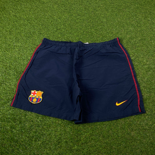 90s Nike Barcelona Football Shorts Blue Large