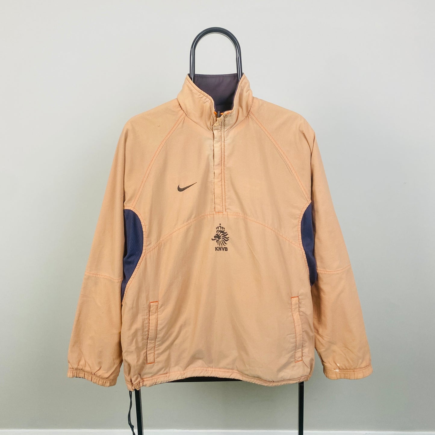 00s Nike Netherlands Reversible Windbreaker Jacket Blue Small