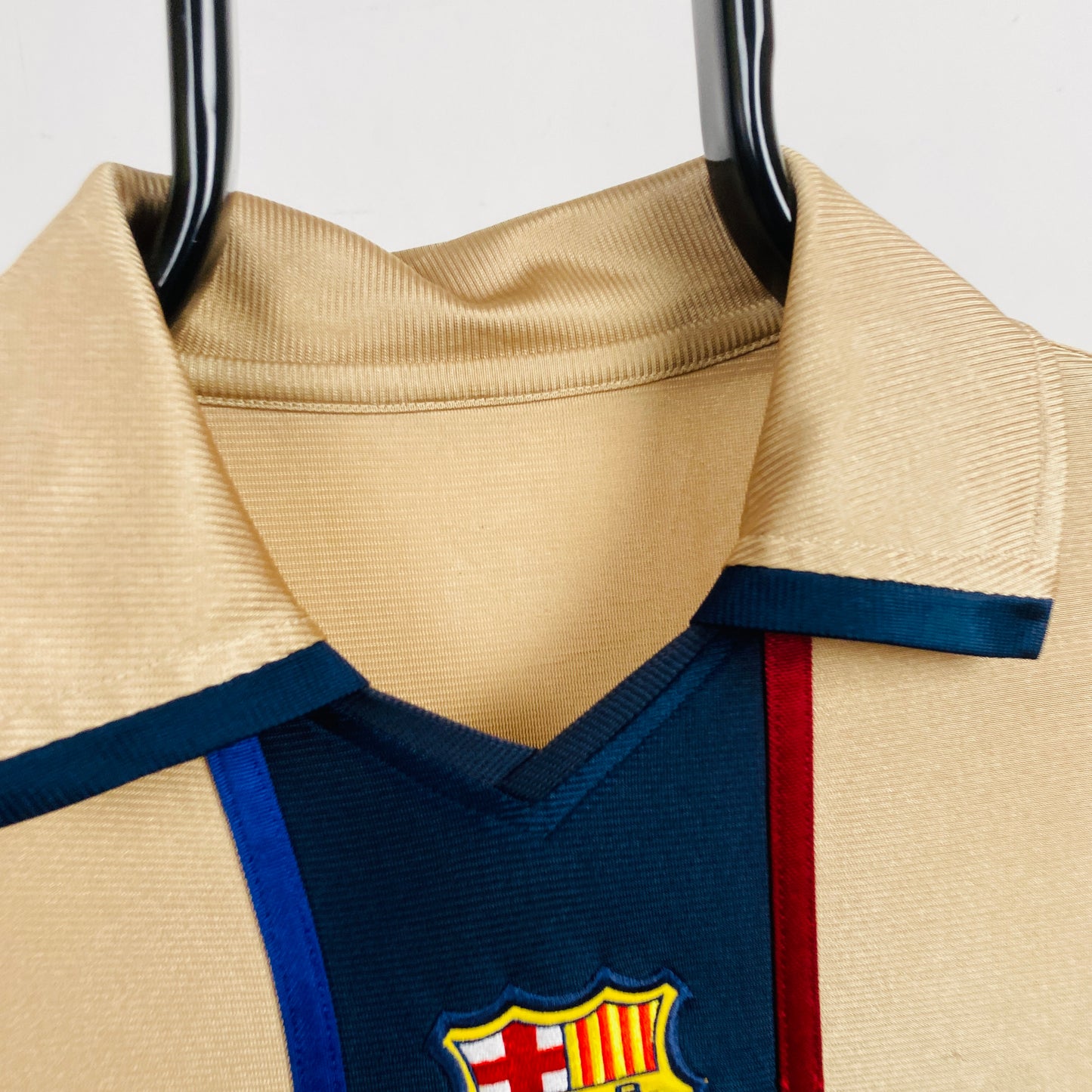90s Nike Barcelona Football Shirt T-Shirt Gold XS