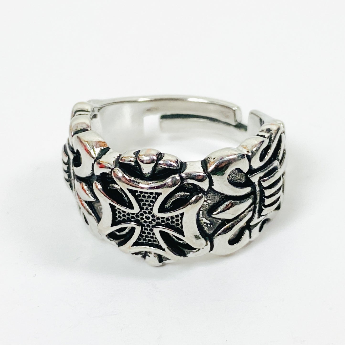 Retro Adjustable Antique Chunky Ring Silver