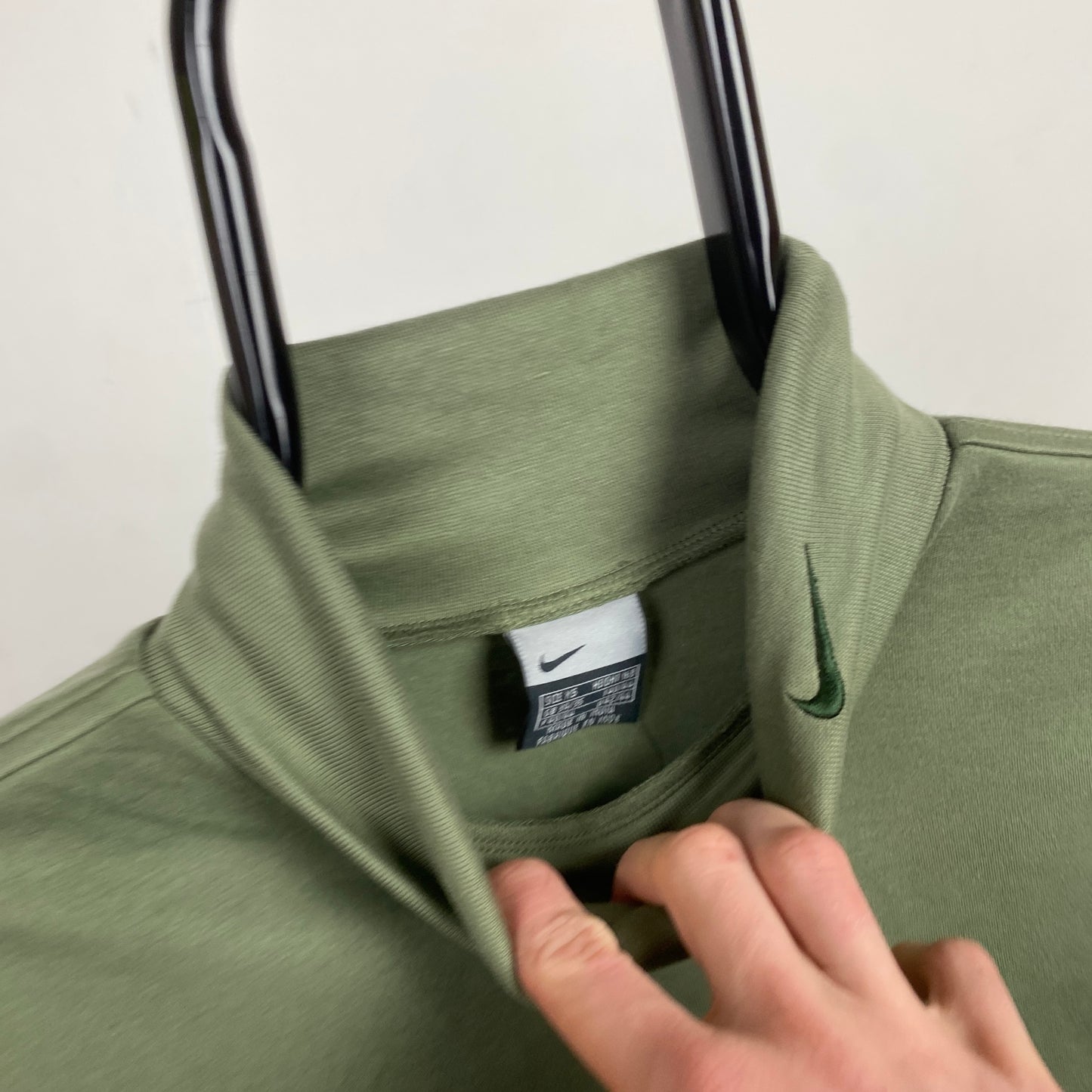 00s Nike Roll Neck Sweatshirt Green XS