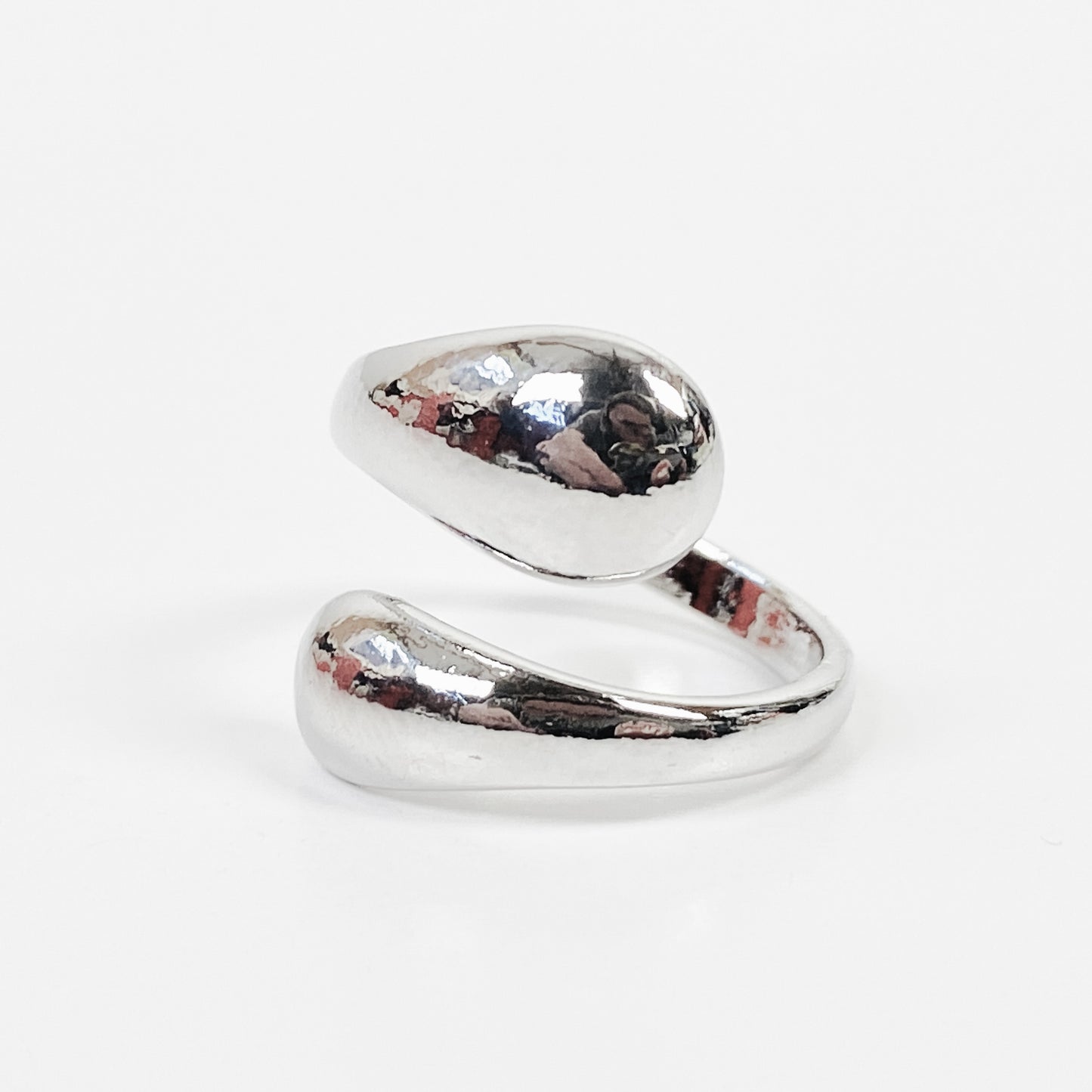 Vintage Retro Adjustable Blob Ring Silver