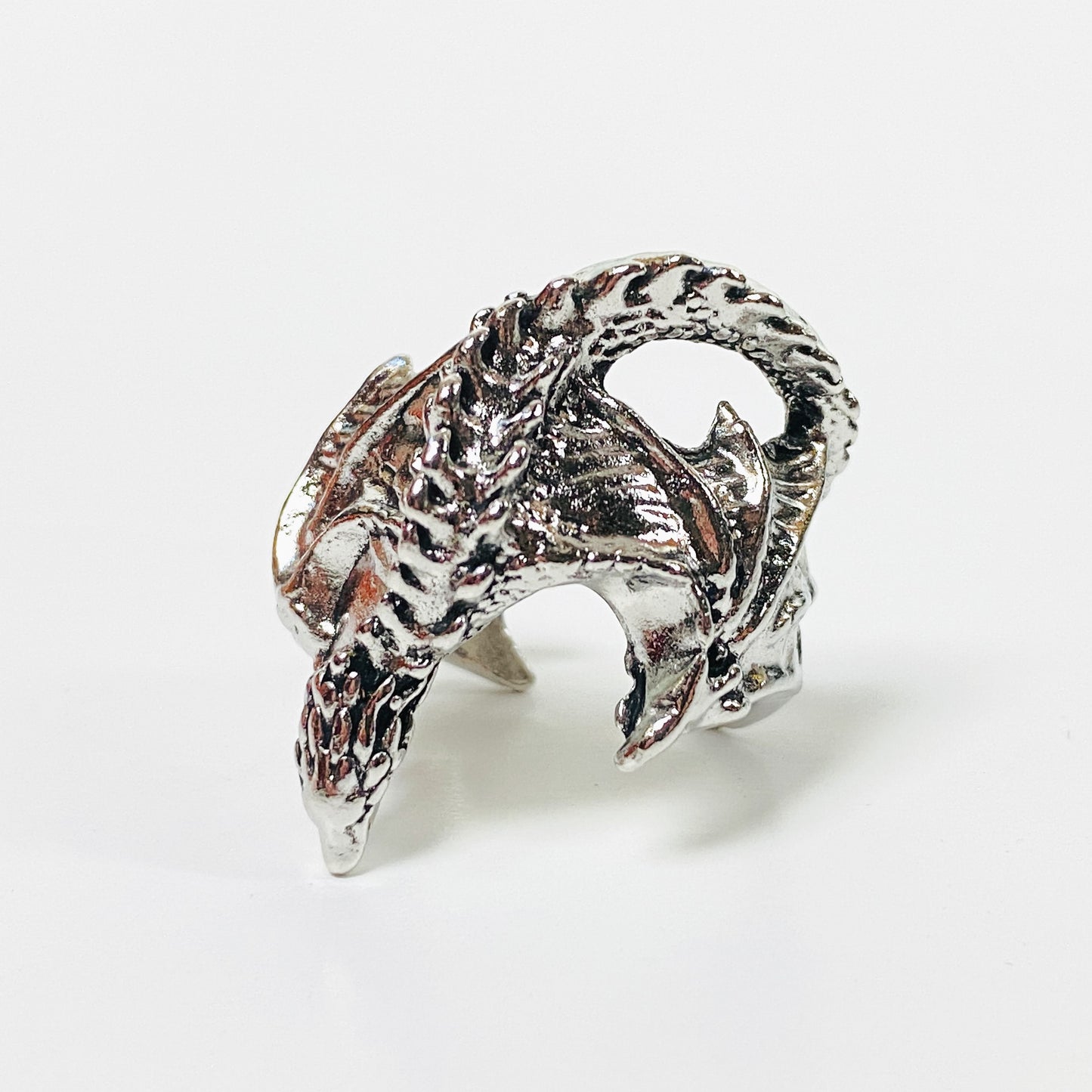 Adjustable Dragon Ring Silver