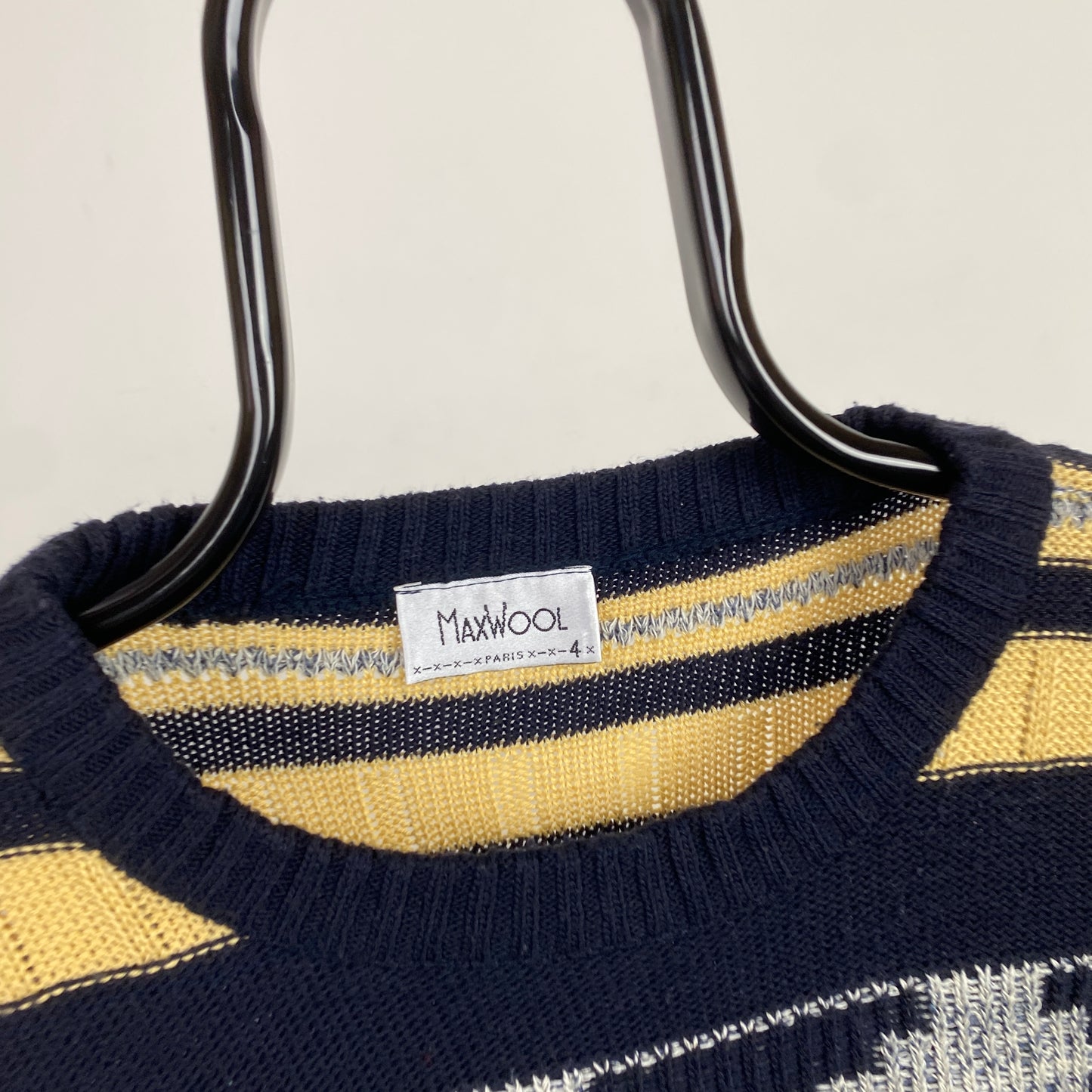 Retro Knit Sweatshirt Blue XL