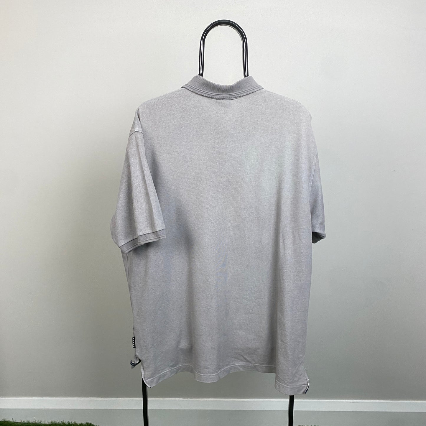00s Nike Challenge Court Polo Shirt T-Shirt Grey Large