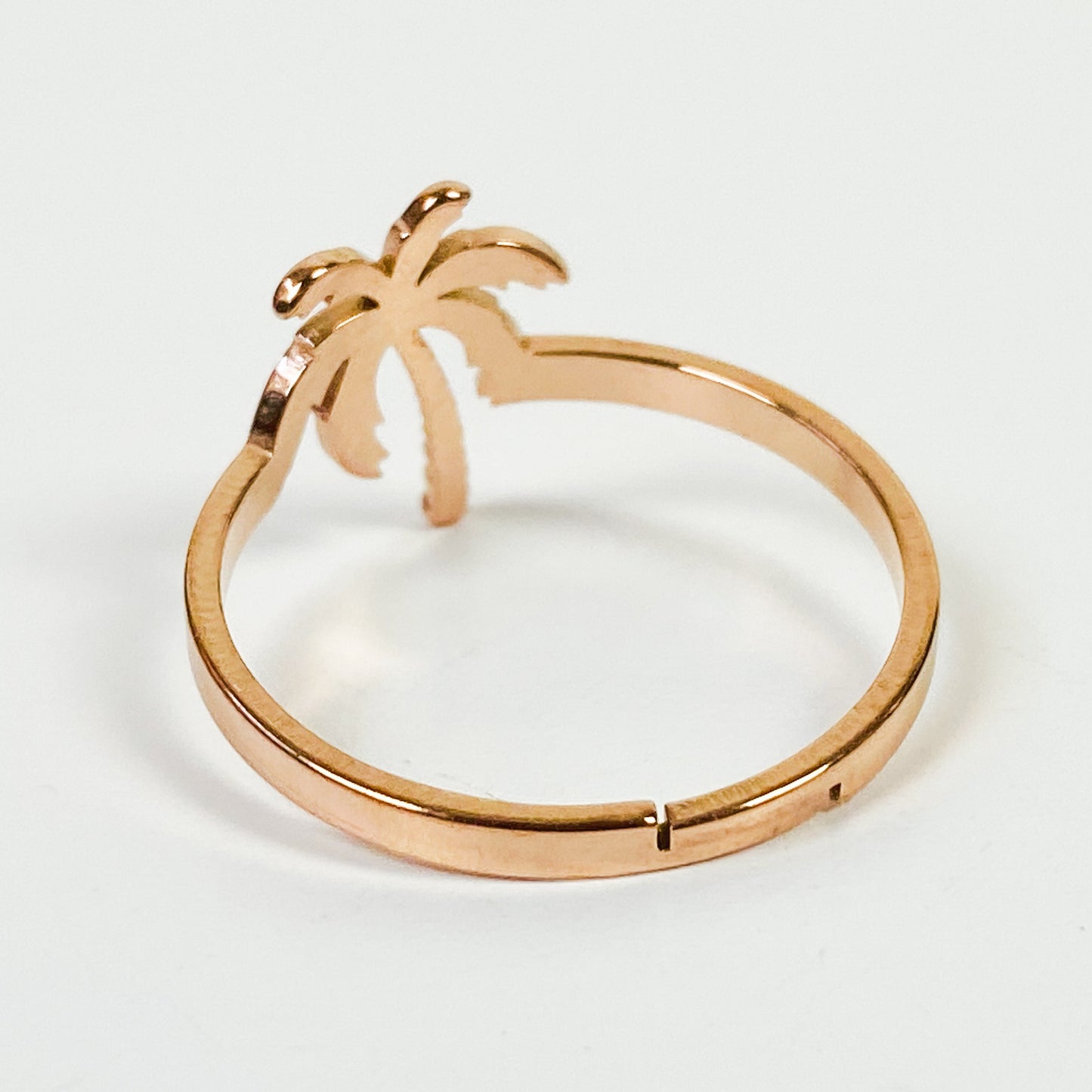 Retro Adjustable Palm Tree Ring Rose Gold