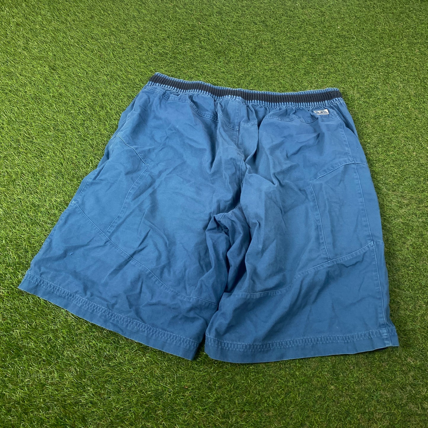 90s Adidas Cargo Shorts Blue Large