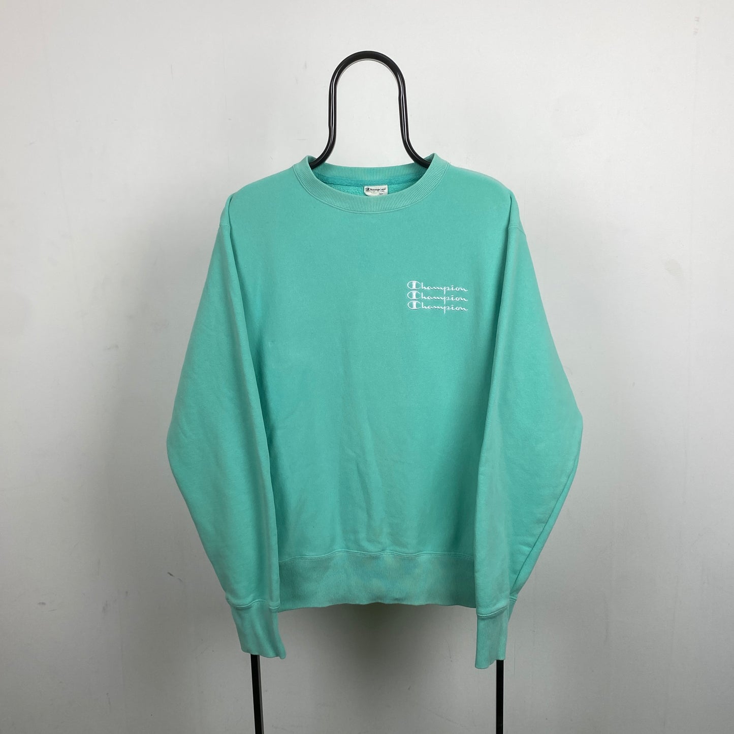 Retro Champion Sweatshirt Green Medium