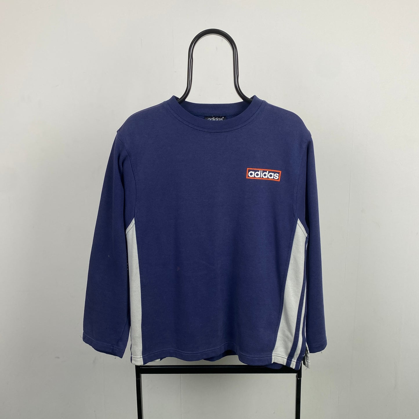 90s Adidas Sweatshirt Blue Small