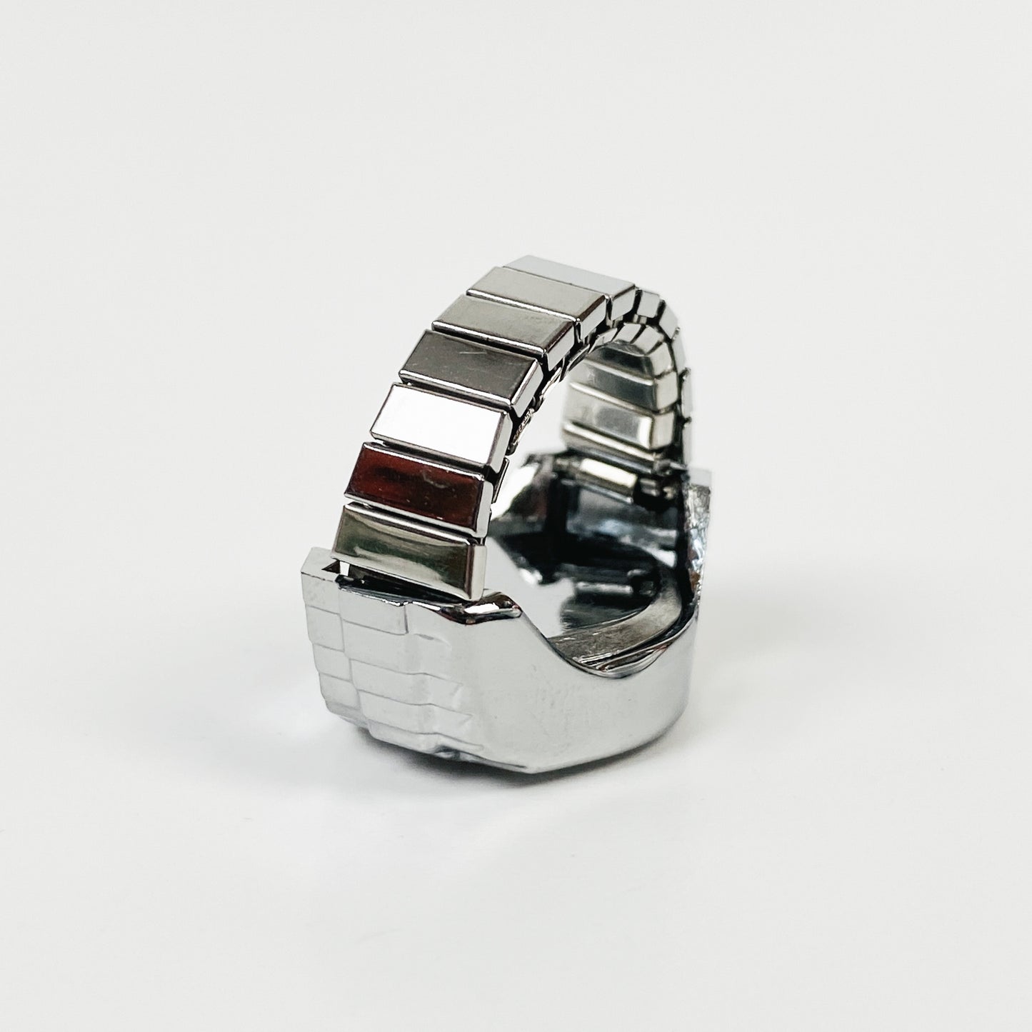 Vintage Watch Ring Silver Adjustable