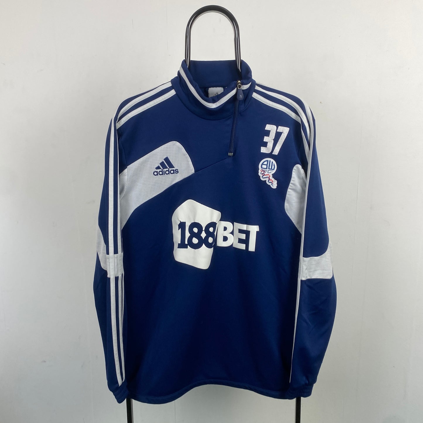 00s Adidas Bolton Football Sweatshirt Blue Large