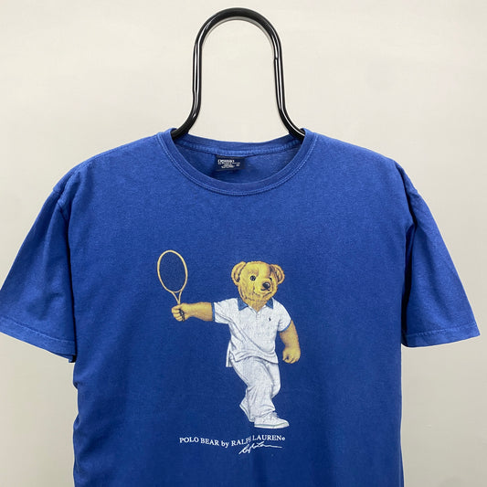Retro Ralph Lauren Polo Bear T-Shirt Blue Small