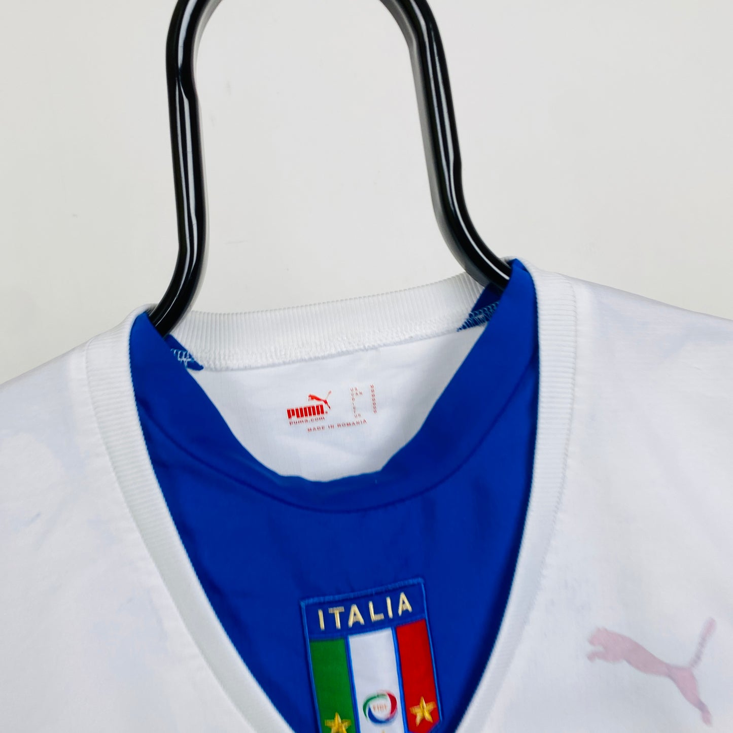 Retro Puma Italy Football Shirt T-Shirt White Medium