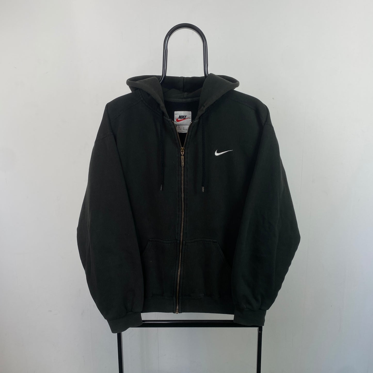90s Nike Zip Hoodie Black Small