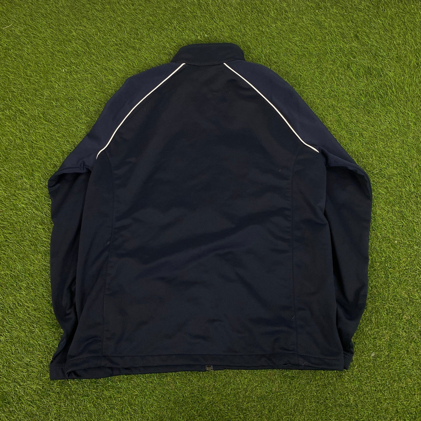 00s Nike Piping Windbreaker Jacket + Joggers Set Blue Small