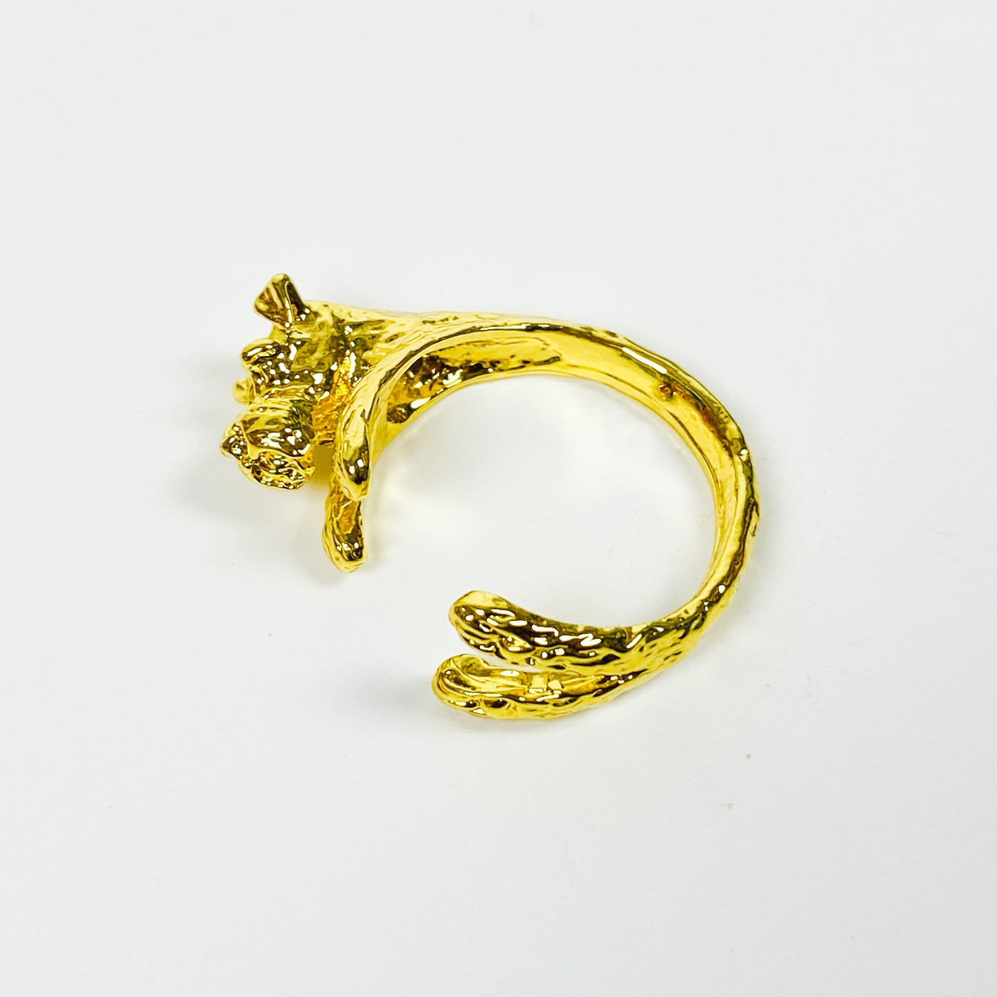 Retro Adjustable Dog Ring Gold
