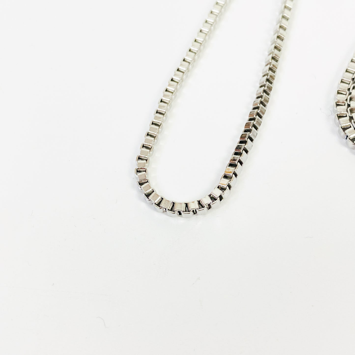 Retro Box Link Necklace Chain Silver