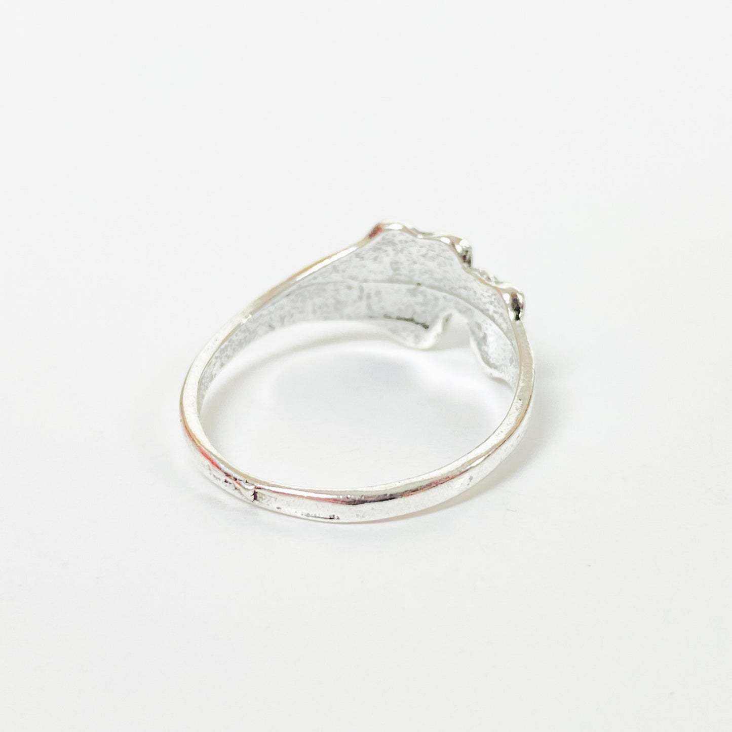 Retro Mini Face Pinky Ring Silver