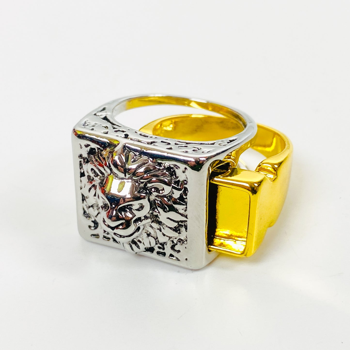 Retro Lion Reveal Ring Silver