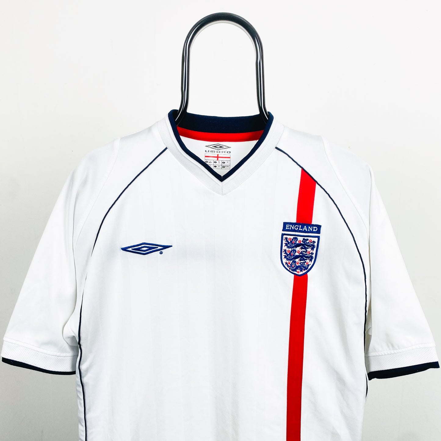 Retro Umbro England Football Shirt T-Shirt White XL