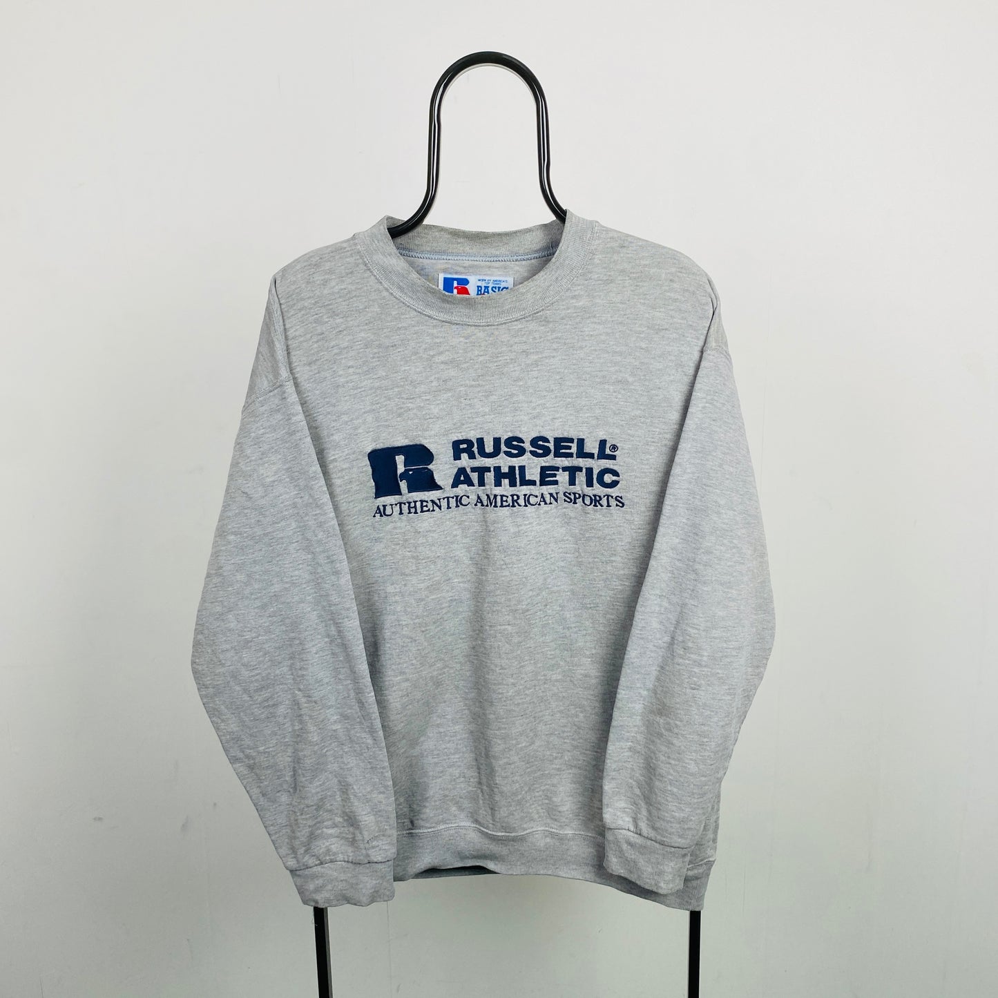 Retro Russell Athletic Sweatshirt Grey Medium