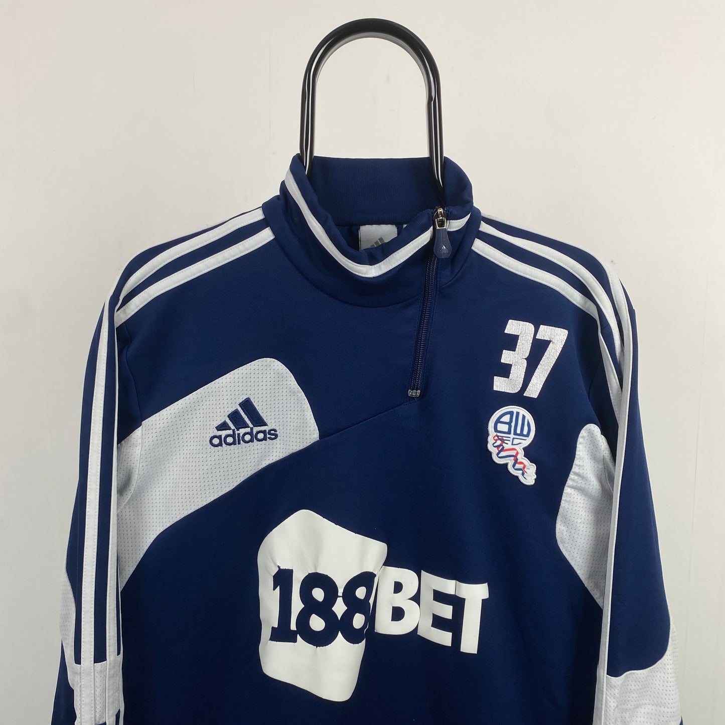00s Adidas Bolton Football Sweatshirt Blue Large