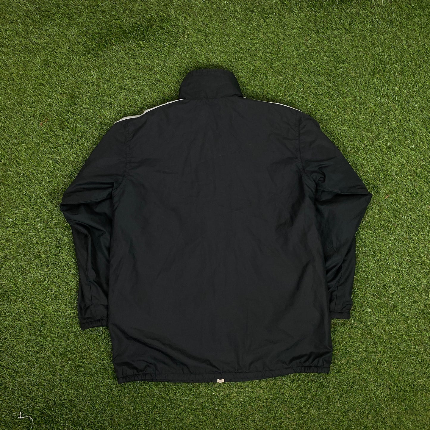 00s Nike Piping Windbreaker Jacket + Joggers Set Grey Medium