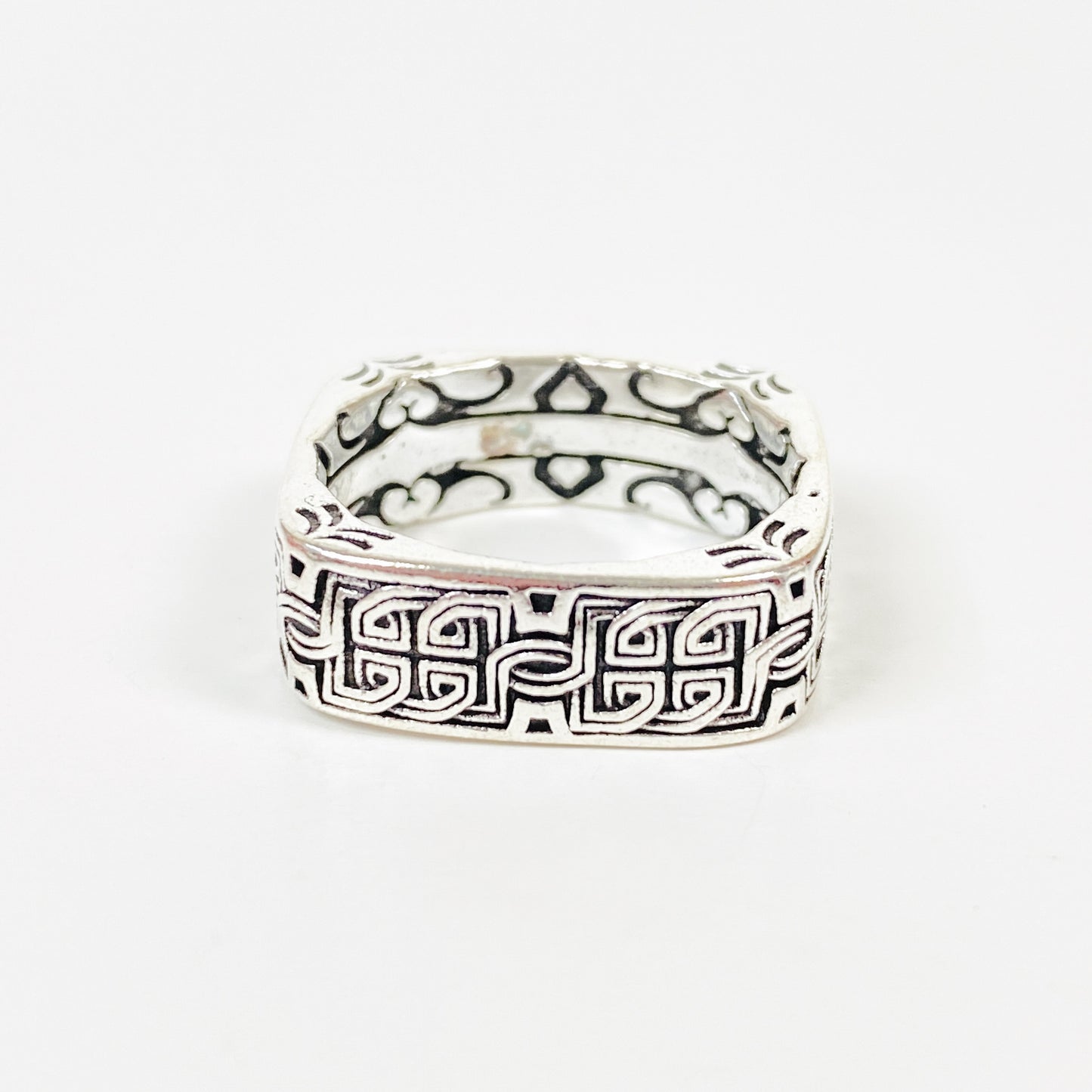 Retro Vintage Symbol Ring Silver