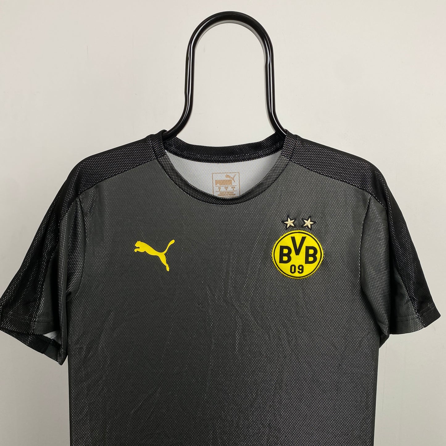 Retro Puma Borussia Dortmund Football Shirt T-Shirt Black Small