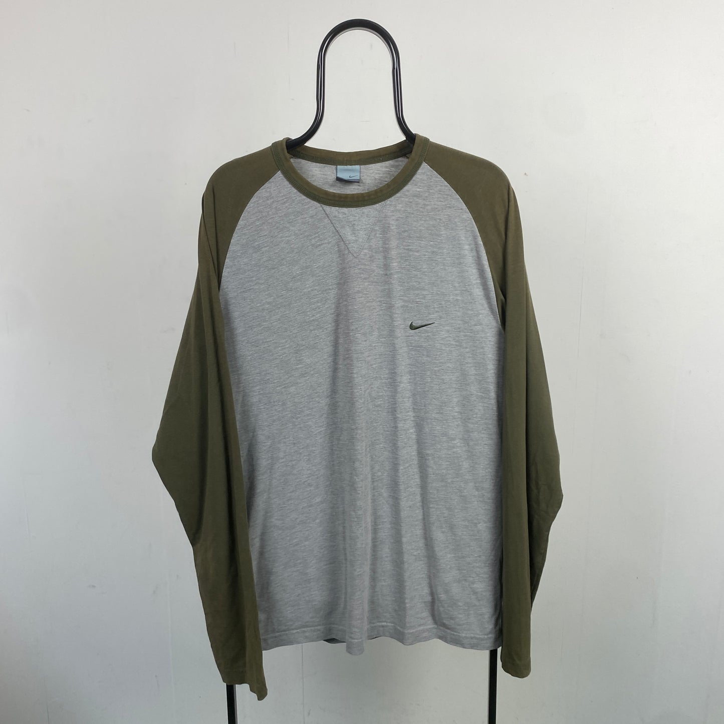 00s Nike Long Sleeve T-Shirt Grey Large