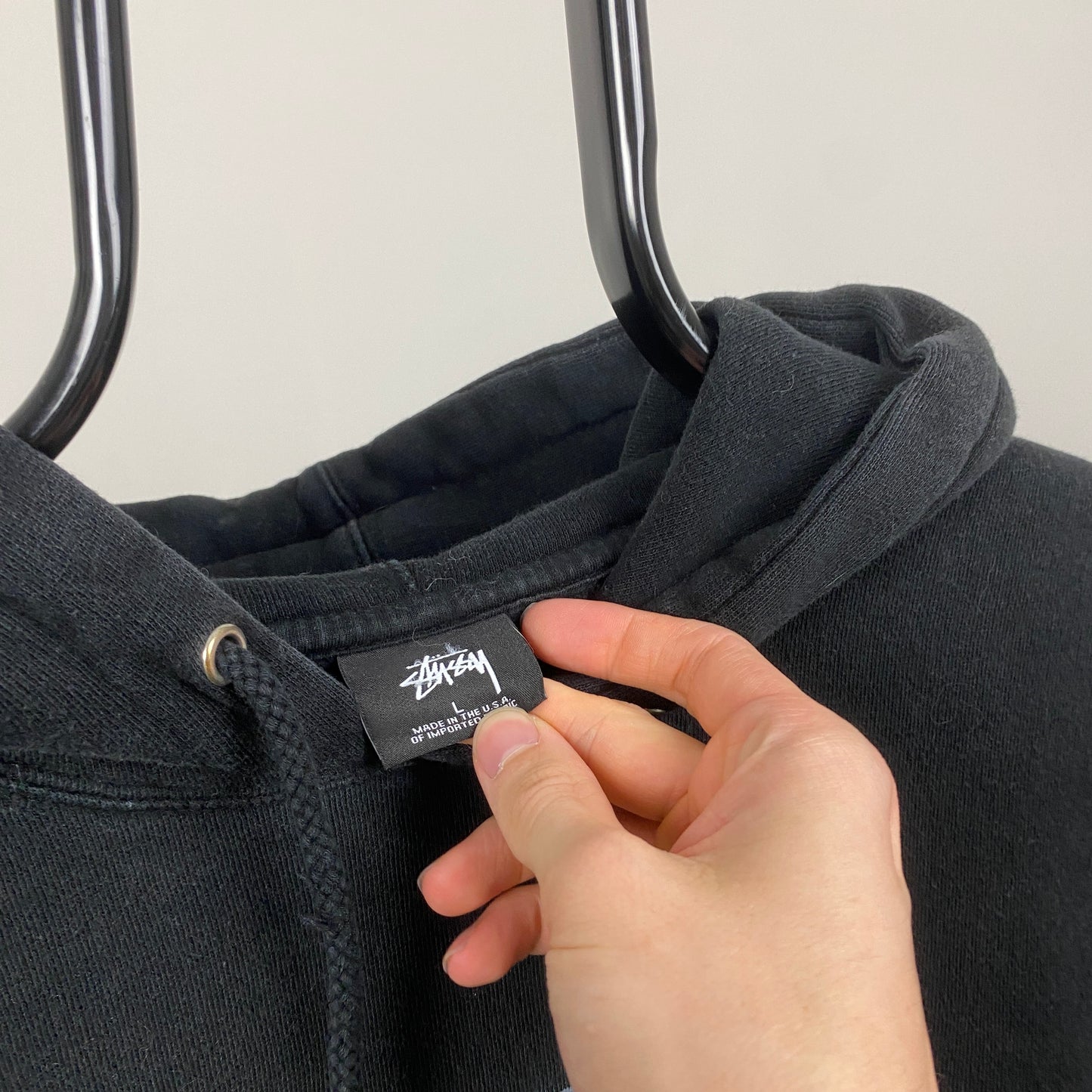 00s Stussy Hoodie Black Large