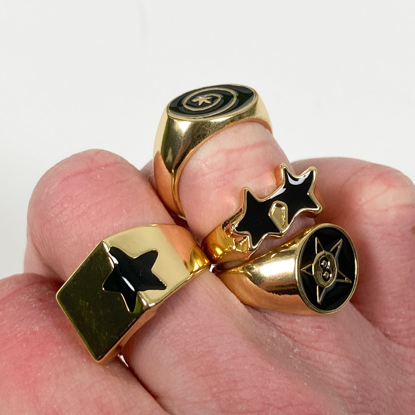 Adjustable Block Ring Gold