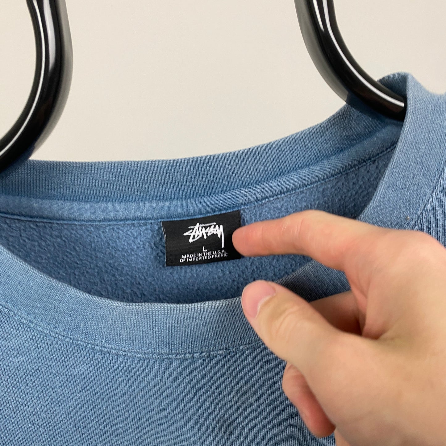 00s Stussy Sweatshirt Blue Large