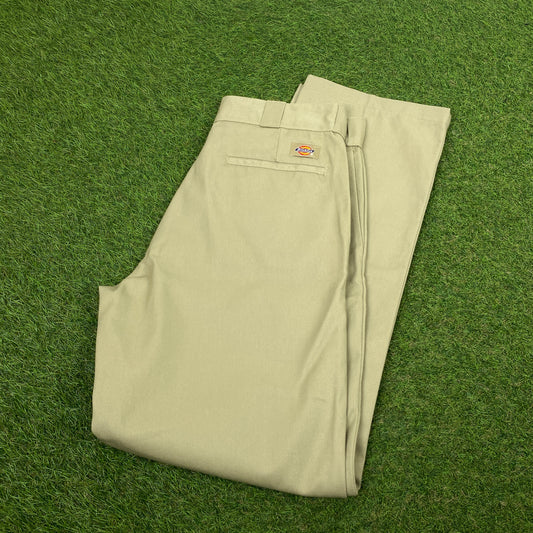 Retro Dickies Cargo Trousers Joggers Brown Large